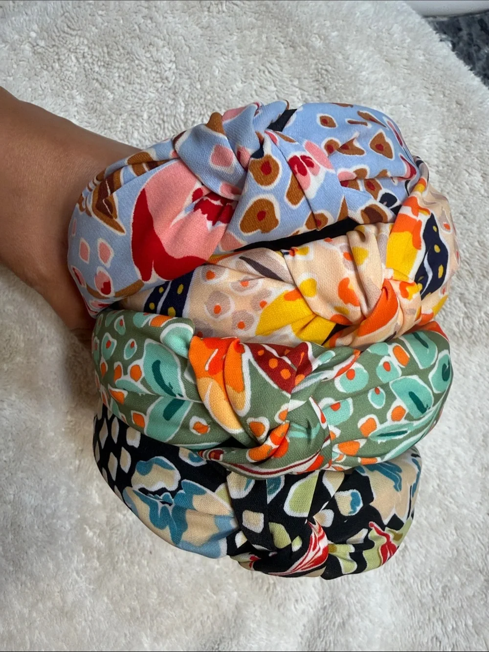 Floral Pattern Knotted Headband - Multicolor